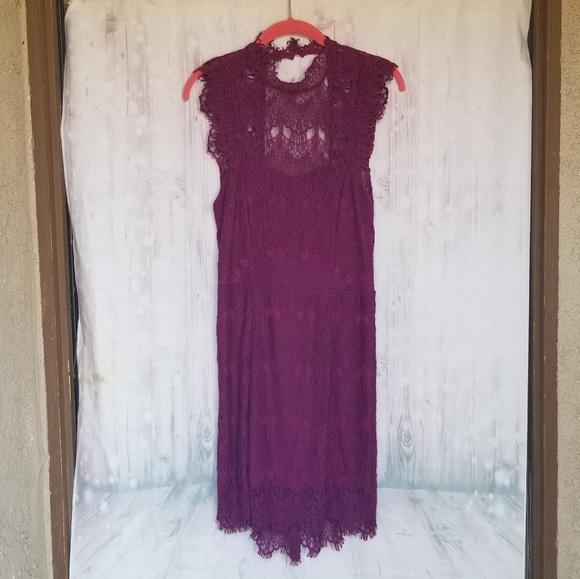 NWT Free People purple lace bodycon dress small - Picture 3 of 8